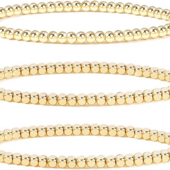 Jewelry - Elegant 14K Gold Plated Stretch Bracelets - Perfect for Any Special Occasion